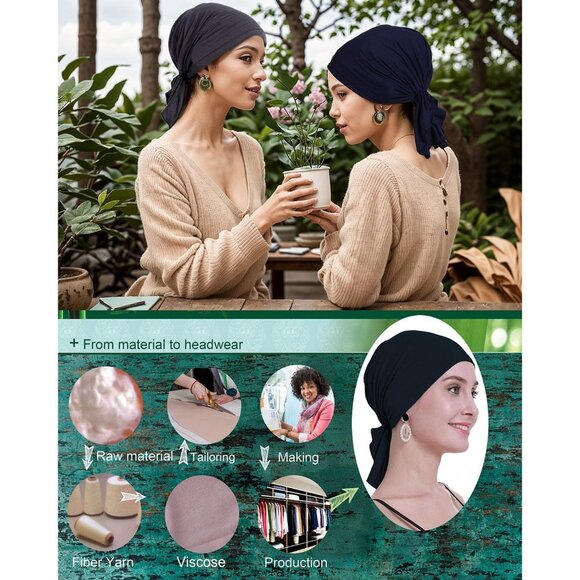 Chemo Headscarf for Women Hair Loss Slip On Cancer Turban Headwear Gift Pack - Picture 4 of 7